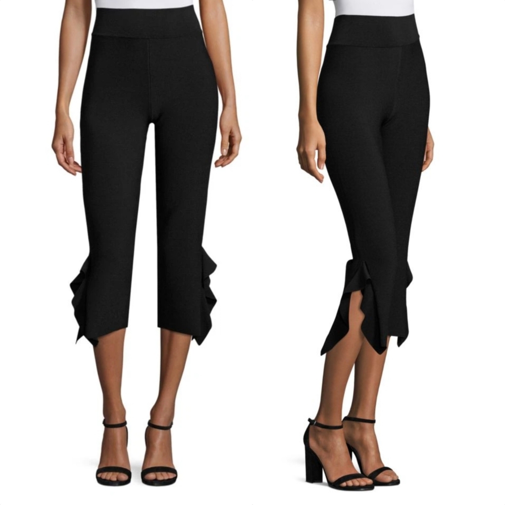 Opening Ceremony Flounce Knit High Rise Pant in Black